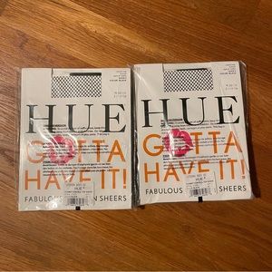 2 - Hue Control Top Micro Fishnet Tights - Size 2 / Small